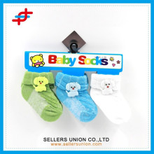 100 chaussettes de bébé heureux en gros de polyester chaussettes d&#39;usine de porcelaine personnalisées